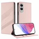 For Samsung Galaxy S25 Edge 5G Embossed Multi-functional Wallet Retro Leather Phone Case(Pink) - 1