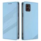 For Samsung Galaxy XCover 7 Pro Embossed Multi-functional Wallet Retro Leather Phone Case(Light Blue) - 2