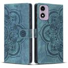 For Motorola Moto G24 / G04s / E14 4G Mandala Embossed Retro Frosted Leather Phone Case(Blue) - 1