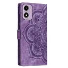 For Motorola Moto G24 / G04s / E14 4G Mandala Embossed Retro Frosted Leather Phone Case(Purple) - 3