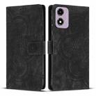 For Motorola Moto G24 / G04s / E14 4G Mandala Embossed Retro Frosted Leather Phone Case(Black) - 1