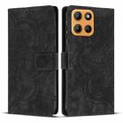 For Motorola Moto G15 Mandala Embossed Retro Frosted Leather Phone Case(Black) - 1