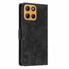 For Motorola Moto G15 Mandala Embossed Retro Frosted Leather Phone Case(Black) - 3