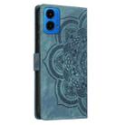 For Motorola Moto G34 / G45 5G Mandala Embossed Retro Frosted Leather Phone Case(Blue) - 3