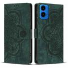 For Motorola Moto G34 / G45 5G Mandala Embossed Retro Frosted Leather Phone Case(Green) - 1