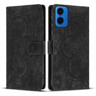 For Motorola Moto G34 / G45 5G Mandala Embossed Retro Frosted Leather Phone Case(Black) - 1