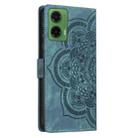 For Motorola Moto G35 5G Mandala Embossed Retro Frosted Leather Phone Case(Blue) - 3