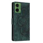 For Motorola Moto G35 5G Mandala Embossed Retro Frosted Leather Phone Case(Green) - 3