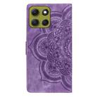 For Motorola Moto G56 5G Mandala Embossed Retro Frosted Leather Phone Case(Purple) - 3