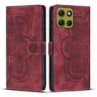 For Motorola Moto G86 5G Mandala Embossed Retro Frosted Leather Phone Case(Red) - 1