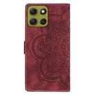 For Motorola Moto G86 5G Mandala Embossed Retro Frosted Leather Phone Case(Red) - 3