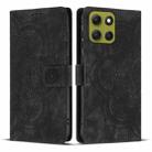 For Motorola Moto G86 5G Mandala Embossed Retro Frosted Leather Phone Case(Black) - 1