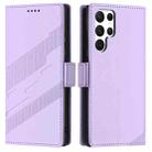 For Samsung Galaxy S22 Ultra 5G Embossed Multi-functional Side Suction Wallet Retro Leather Phone Case(Light Purple) - 2