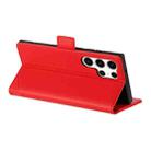 For Samsung Galaxy S23 Ultra 5G Embossed Multi-functional Side Suction Wallet Retro Leather Phone Case(Red) - 3