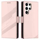 For Samsung Galaxy S23 Ultra 5G Embossed Multi-functional Side Suction Wallet Retro Leather Phone Case(Pink) - 2