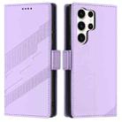 For Samsung Galaxy S23 Ultra 5G Embossed Multi-functional Side Suction Wallet Retro Leather Phone Case(Light Purple) - 2