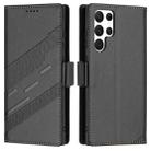For Samsung Galaxy S24 Ultra 5G Embossed Multi-functional Side Suction Wallet Retro Leather Phone Case(Black) - 2