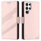 For Samsung Galaxy S24 Ultra 5G Embossed Multi-functional Side Suction Wallet Retro Leather Phone Case(Pink) - 2