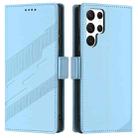 For Samsung Galaxy S24 Ultra 5G Embossed Multi-functional Side Suction Wallet Retro Leather Phone Case(Light Blue) - 2