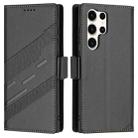 For Samsung Galaxy S25 Ultra 5G Embossed Multi-functional Side Suction Wallet Retro Leather Phone Case(Black) - 2