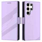 For Samsung Galaxy S25 Ultra 5G Embossed Multi-functional Side Suction Wallet Retro Leather Phone Case(Light Purple) - 2