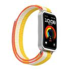 For Huawei Band 10 / 9 / 8 Metal Connector Nylon Loop Hook and Loop Fastener Watch Band(Millet White) - 1