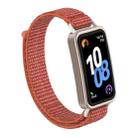 For Huawei Band 10 / 9 / 8 Plastic Connector Nylon Loop Hook and Loop Fastener Watch Band(Rose Red) - 1