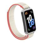 For Huawei Band 10 / 9 / 8 Plastic Connector Nylon Loop Hook and Loop Fastener Watch Band(Milky White) - 1
