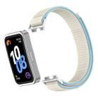 For Huawei Band 10 / 9 / 8 Plastic Connector Nylon Loop Hook and Loop Fastener Watch Band(Milky White) - 2