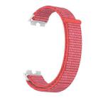 For Huawei Band 10 / 9 / 8 Plastic Connector Nylon Loop Hook and Loop Fastener Watch Band(Hibiscus Pink) - 3