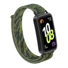 For Huawei Band 10 / 9 / 8 Plastic Connector Nylon Loop Hook and Loop Fastener Watch Band(Camouflage Green) - 1
