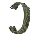 For Huawei Band 10 / 9 / 8 Plastic Connector Nylon Loop Hook and Loop Fastener Watch Band(Camouflage Green) - 3