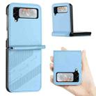 For Samsung Galaxy Z Flip4 5G Embossed Multi-functional Wallet Retro Leather Phone Case(Light Blue) - 1