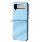 For Samsung Galaxy Z Flip4 5G Embossed Multi-functional Wallet Retro Leather Phone Case(Light Blue) - 2