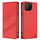 For Asus ROG Phone 8 Embossed Multi-functional Wallet Retro Leather Phone Case(Red) - 2