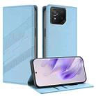 For Asus ROG Phone 8 Embossed Multi-functional Wallet Retro Leather Phone Case(Light Blue) - 1