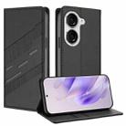 For Asus Zenfone 10 Embossed Multi-functional Wallet Retro Leather Phone Case(Black) - 1