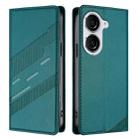 For Asus Zenfone 10 Embossed Multi-functional Wallet Retro Leather Phone Case(Dark Green) - 2
