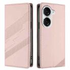 For Asus Zenfone 10 Embossed Multi-functional Wallet Retro Leather Phone Case(Pink) - 2