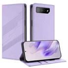 For Asus ROG Phone 7 Embossed Multi-functional Wallet Retro Leather Phone Case(Light Purple) - 1