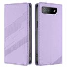 For Asus ROG Phone 7 Embossed Multi-functional Wallet Retro Leather Phone Case(Light Purple) - 2