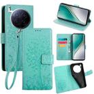 For Tecno Camon 40 Premier Tree & Deer Embossed Leather Phone Case(Green) - 1