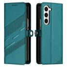 For Samsung Galaxy Z Fold6 5G Embossed Multi-functional Wallet Retro Leather Phone Case(Dark Green) - 2