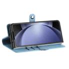 For Samsung Galaxy Z Fold6 5G Embossed Multi-functional Wallet Retro Leather Phone Case(Light Blue) - 3