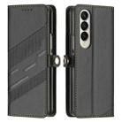 For Samsung Galaxy Z Fold4 5G Embossed Multi-functional Wallet Retro Leather Phone Case(Black) - 2