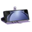 For Samsung Galaxy Z Fold4 5G Embossed Multi-functional Wallet Retro Leather Phone Case(Light Purple) - 3