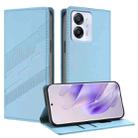 For Blackview Color 8 Embossed Multi-functional Wallet Retro Leather Phone Case(Light Blue) - 1
