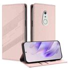 For Fujitsu Arrows Be4 / F-41A Embossed Multi-functional Wallet Retro Leather Phone Case(Pink) - 1