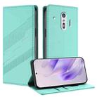 For Fujitsu Arrows F-42A Embossed Multi-functional Wallet Retro Leather Phone Case(Mint Green) - 1