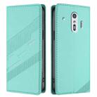 For Fujitsu Arrows F-42A Embossed Multi-functional Wallet Retro Leather Phone Case(Mint Green) - 2